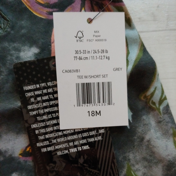 VOLCOM NEW Toddler Pocket Tee & Chino Shorts - Picture 13 of 13